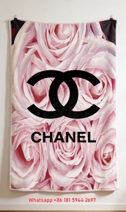 Chanel Pink Rose CC Logo Flannel Throw Blanket IMG_7092